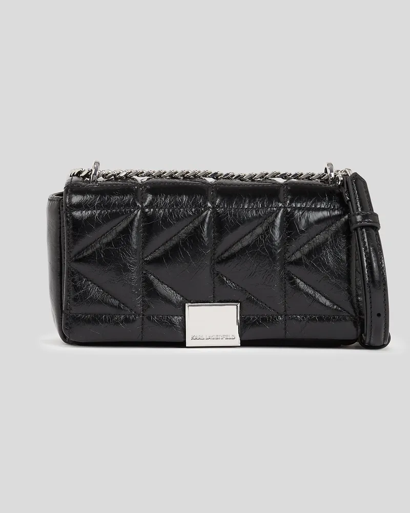 Karl Lagerfeld K/kuilt glänzende Kleine Umhängetasche, Frau, Schwarz, Größe Schwarz