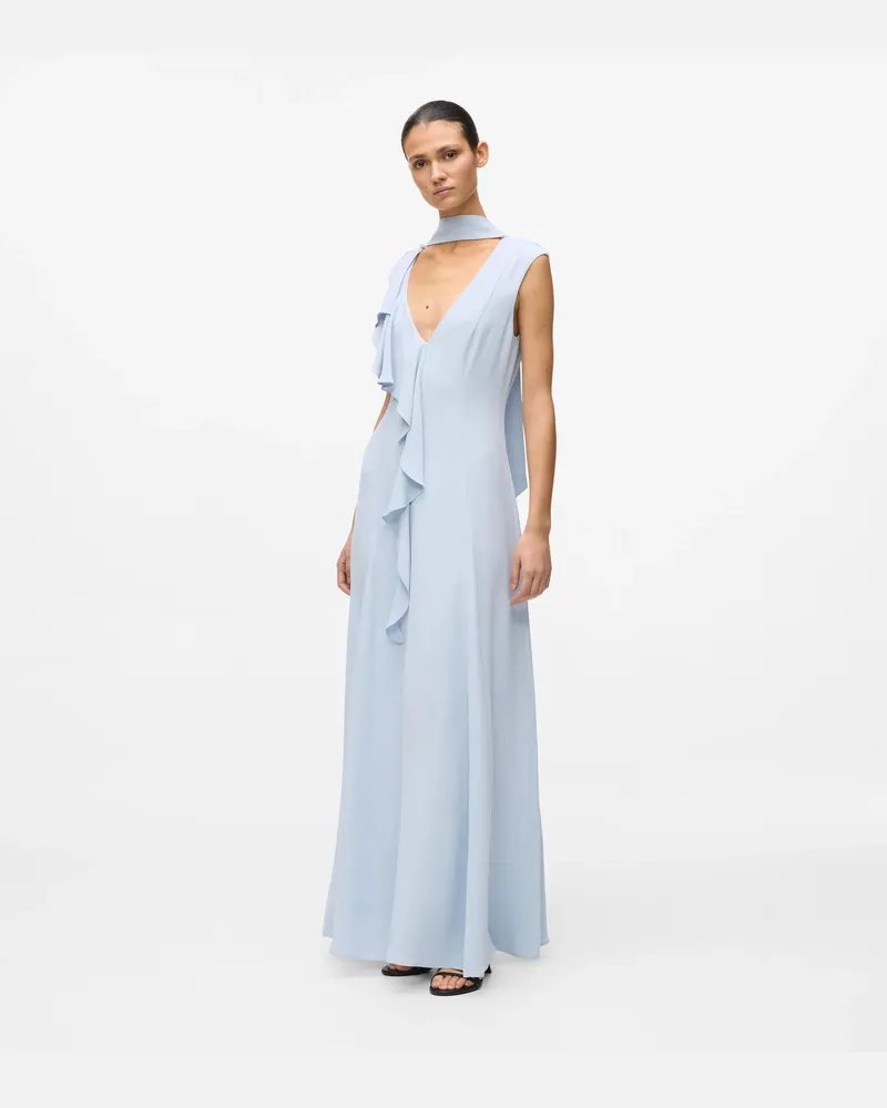 Karl Lagerfeld Kleid Mit Rüschendetail, Damen, Kentucky Blau, Größe Kentucky