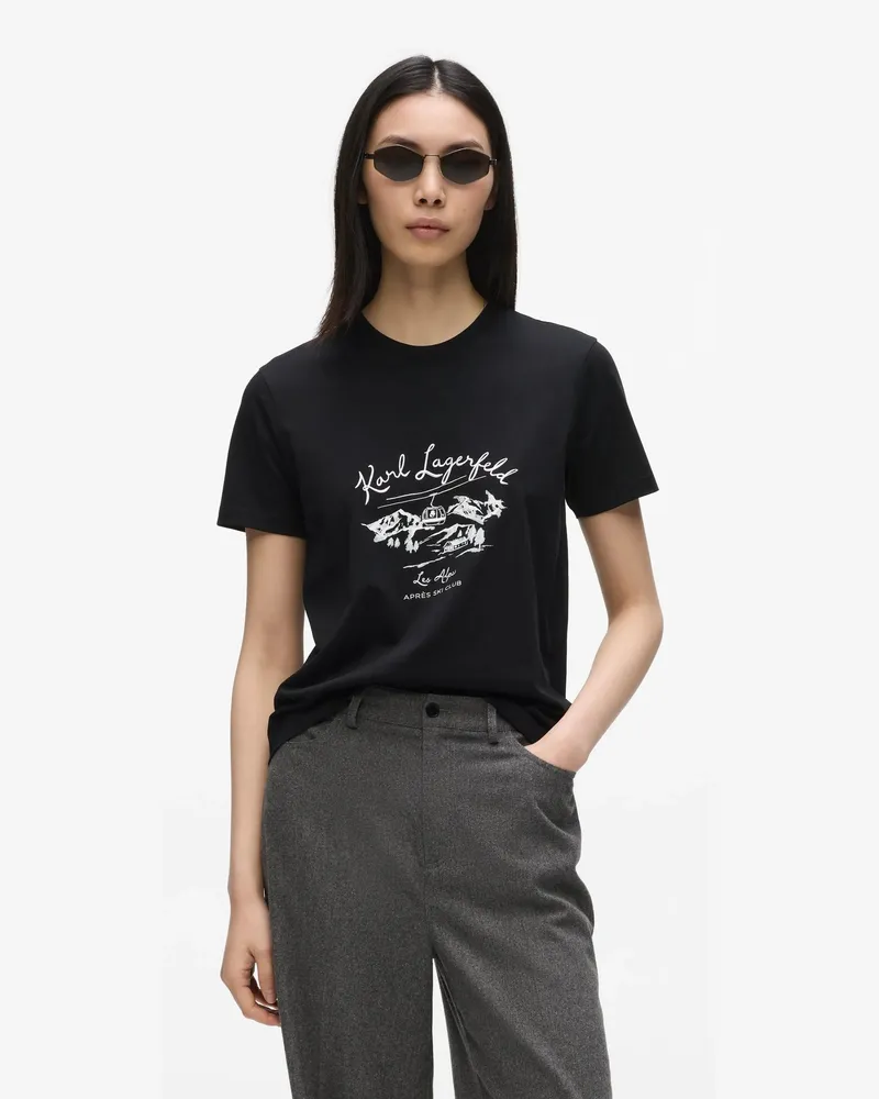 Karl Lagerfeld Après-ski Club T-shirt, Damen, Schwarz, Größe Schwarz