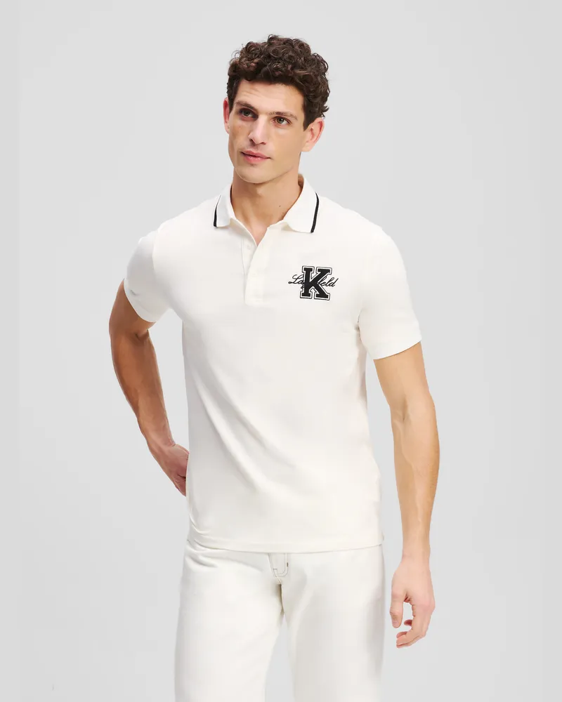 Karl Lagerfeld K/initial Poloshirt, Mann, Off White, Größe Off