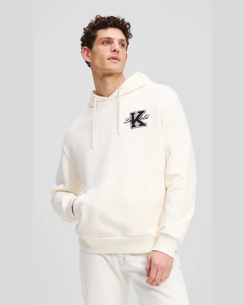 Karl Lagerfeld K/initial Hoodie, Mann, Off White, Größe Off