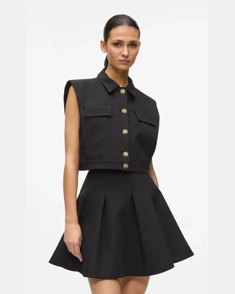 Karl Lagerfeld Kurze Weste, Damen, Schwarz, Größe Schwarz