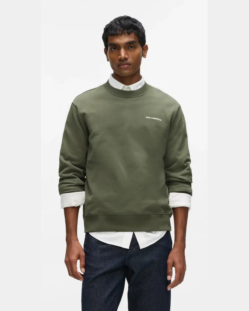 Karl Lagerfeld Rue St-guillaume Sweatshirt In Normaler Passform, Male, Thymian, Size Green