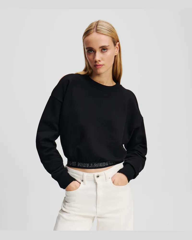 Karl Lagerfeld Schulterfreies Sweatshirt, Frau, Schwarz, Größe Schwarz