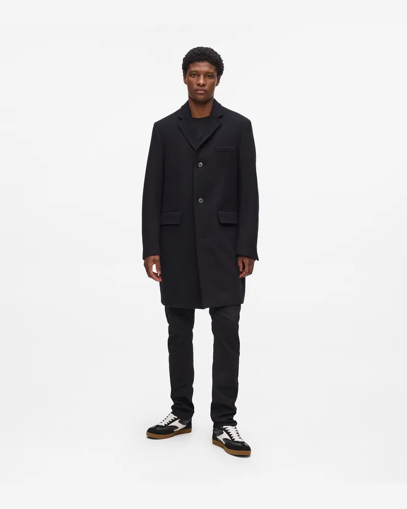 Karl Lagerfeld Mantel Aus Wollmischung, Herren, Schwarz, Größe Schwarz