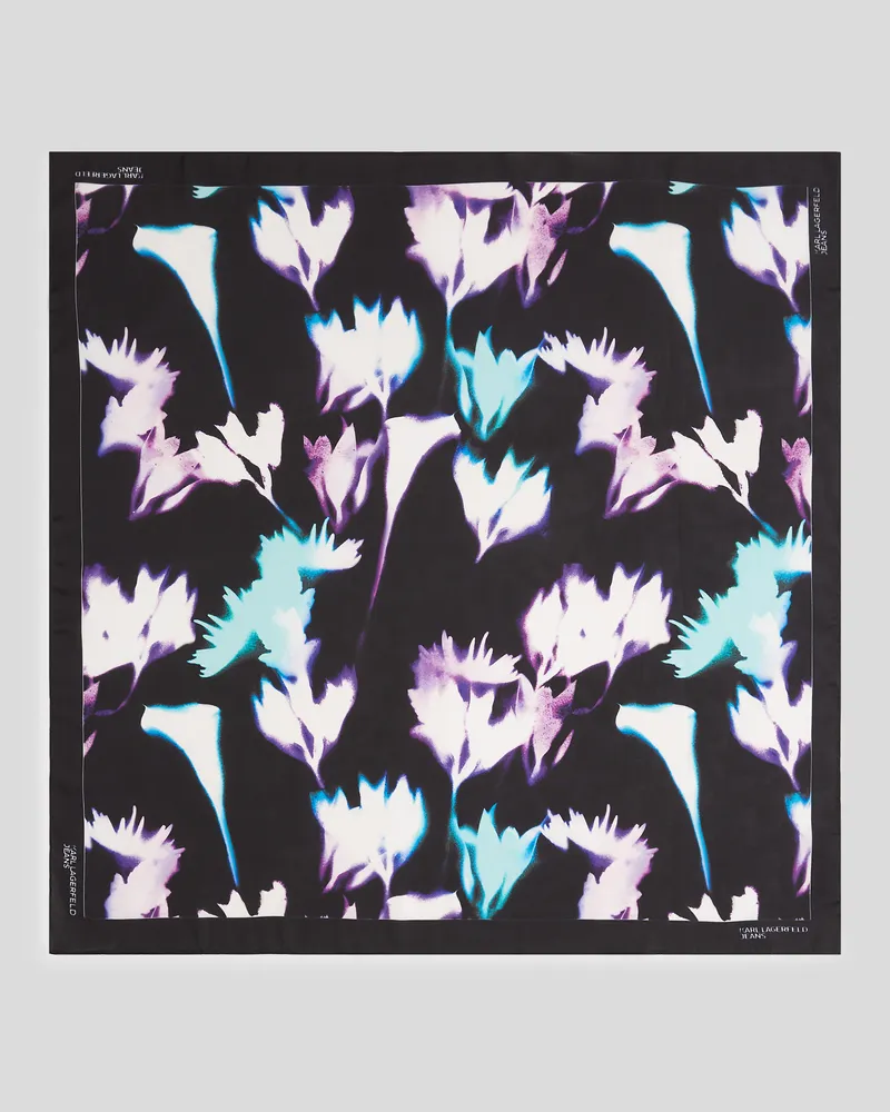 Karl Lagerfeld Bandana Mit Blumenmuster, Frau, Blumen All Over Print Schwarz, Größe Blumen