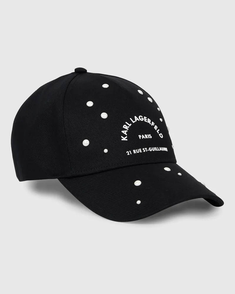 Karl Lagerfeld Rue St-guillaume Kappe Mit Kunstperlen, Female, Schwarz, Size Black