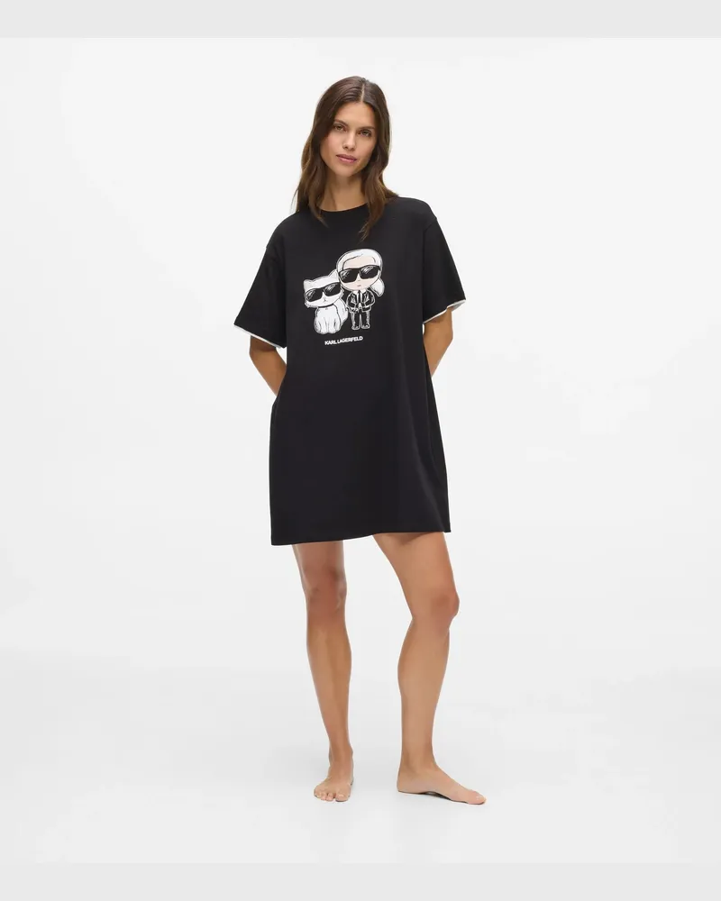 Karl Lagerfeld Ikon-pyjama-kleid, Female, Schwarz, Size Black