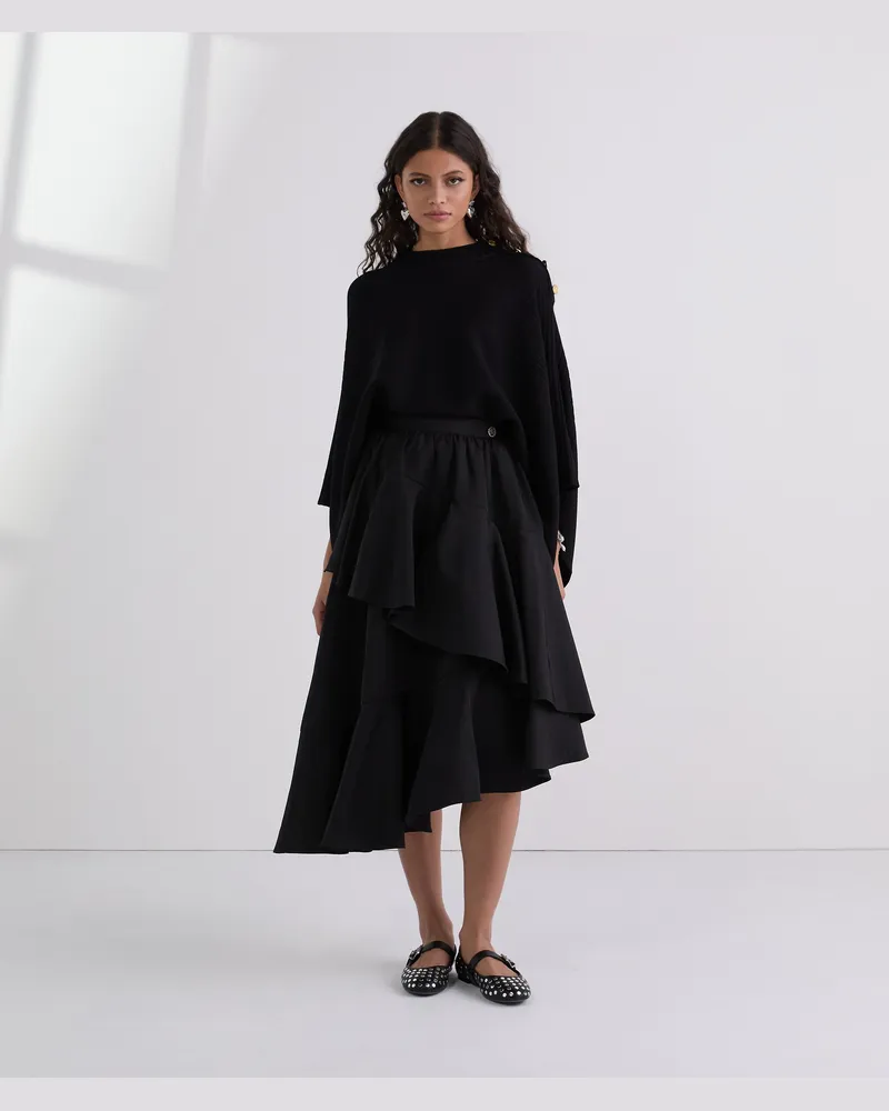 Karl Lagerfeld Voluminöser Rüschenrock, Frau, Schwarz, Größe Schwarz