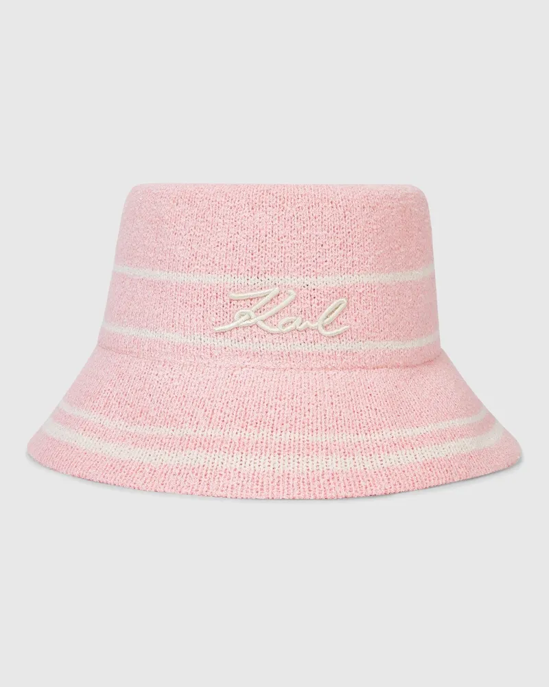 Karl Lagerfeld Gestrickter Signature-bucket Hat, Damen, Orchideenrauch, Größe Orchideenrauch