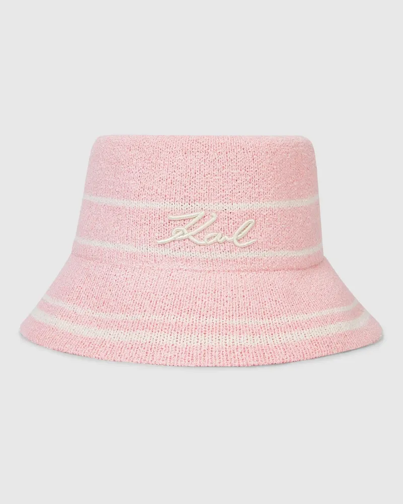 Karl Lagerfeld Gestrickter Signature-bucket Hat, Damen, Orchideenrauch, Größe Orchideenrauch