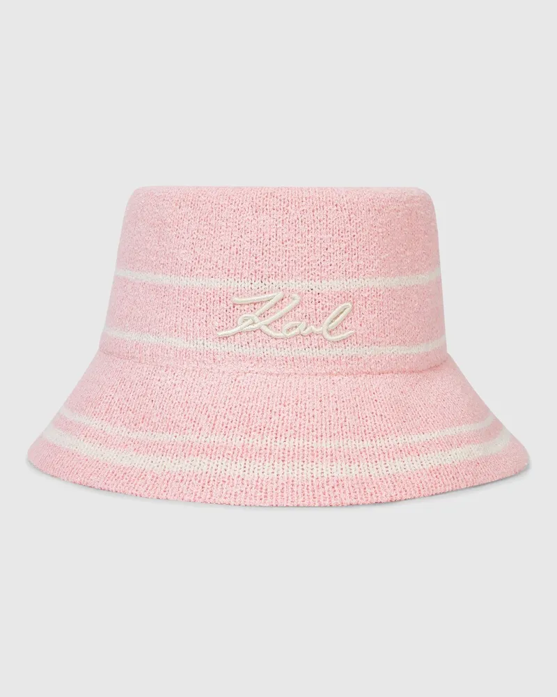 Karl Lagerfeld Gestrickter Signature-bucket Hat, Damen, Orchideenrauch, Größe Orchideenrauch