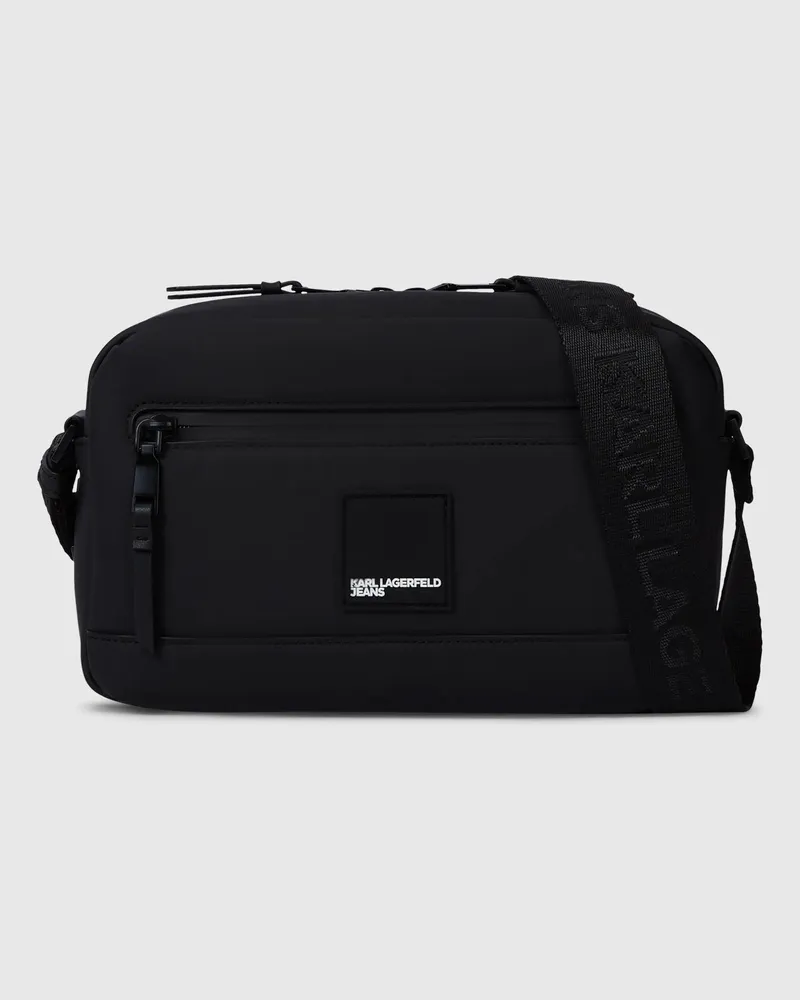 Karl Lagerfeld Umhängetasche Aus Beschichtetem Technischem Leder, Male, Schwarz, Size Black