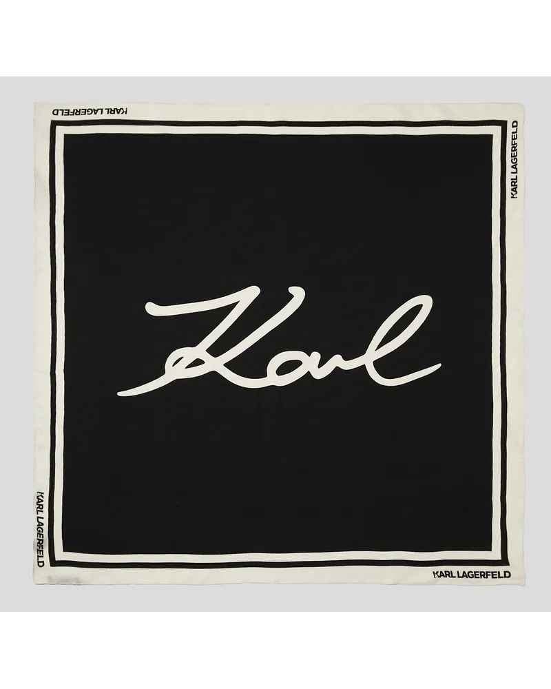 Karl Lagerfeld K/signature Seidenschal, Frau, Schwarz/weiss Schwarz