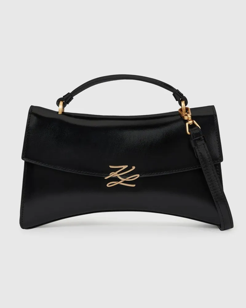 Karl Lagerfeld K/autograph Twist Henkeltasche, Damen, Schwarz/gold, Größe Schwarz