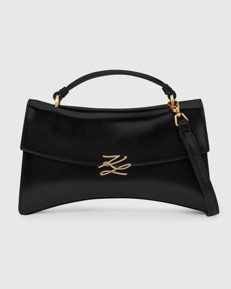 Karl Lagerfeld K/autograph Twist Henkeltasche, Damen, Schwarz/gold, Größe Schwarz