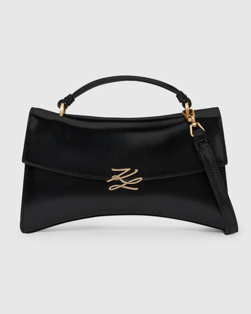 Karl Lagerfeld K/autograph Twist Henkeltasche, Damen, Schwarz/gold, Größe Schwarz