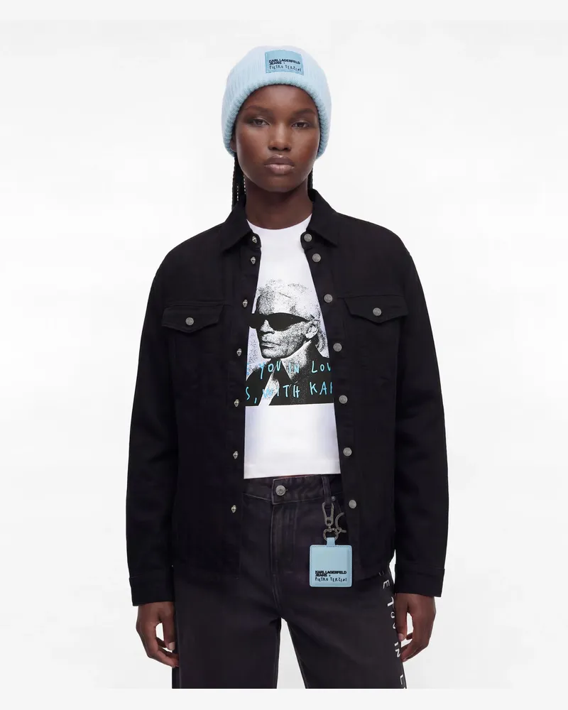 Karl Lagerfeld Klj X Pietro Terzini Overhemd Im Boxy-stil, Damen, Schwarz, Größe Schwarz
