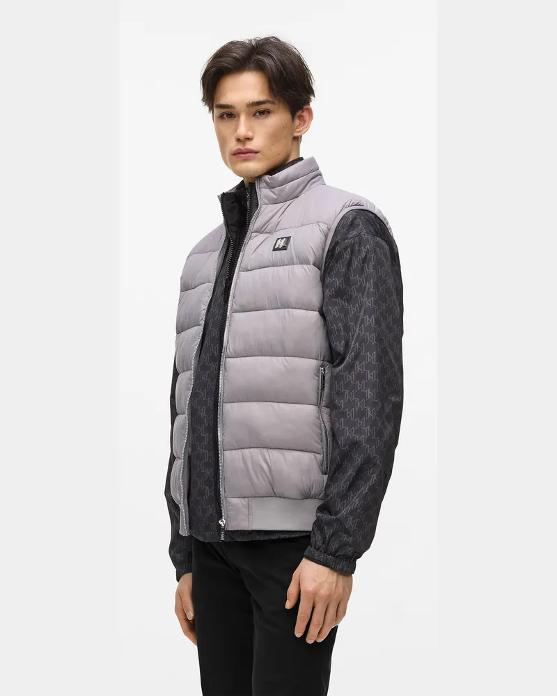 Karl Lagerfeld Leichte Pufferweste, Herren, Dunkelgrau, Größe Dunkelgrau