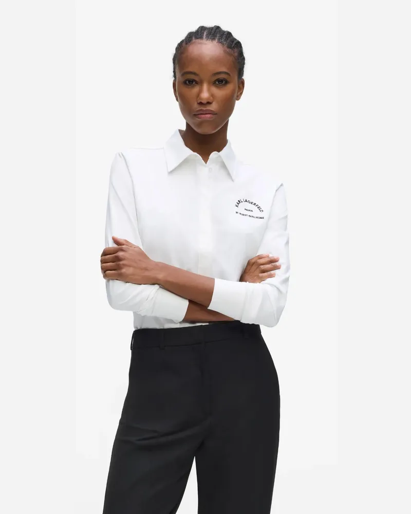 Karl Lagerfeld Jersey Hemd Rue St-guillaume, Damen, Weiss, Größe Weiss