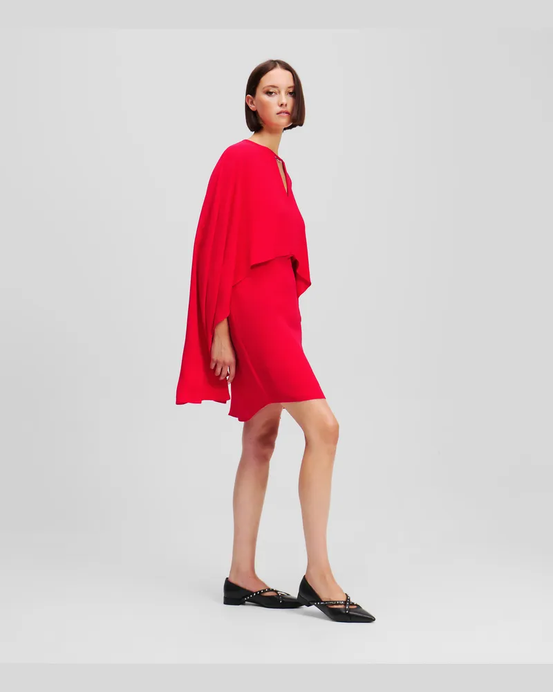 Karl Lagerfeld Kurzes Cape-kleid, Frau, Racing Red, Größe Racing