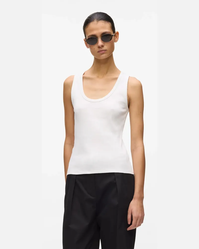 Karl Lagerfeld Signature Tanktop, Damen, Weiss, Größe Weiss