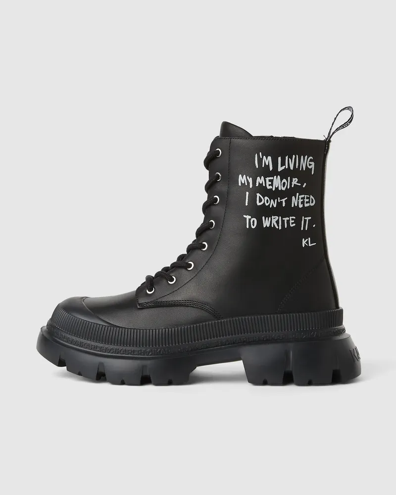 Karl Lagerfeld Trekka Max Stiefel Mit Karl-zitat, Damen, Schwarz, Größe Schwarz