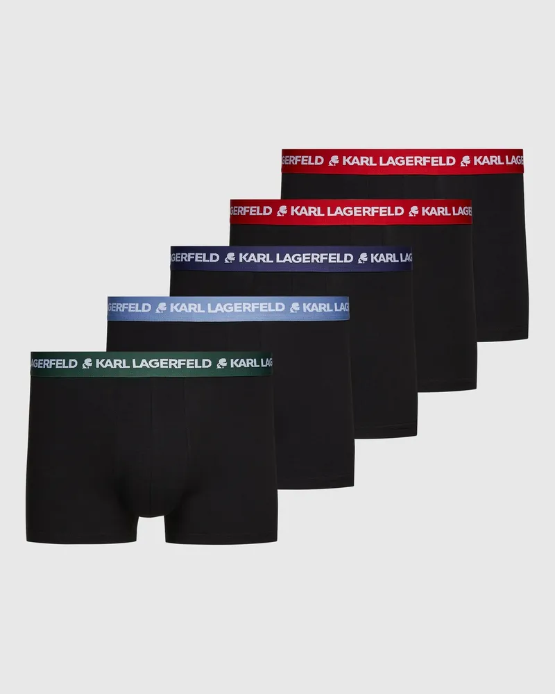 Karl Lagerfeld Boxershorts Mit Kontrastierendem Bund – 5er-set, Male, Rot-marineblau-grün-mittelblau, Size 