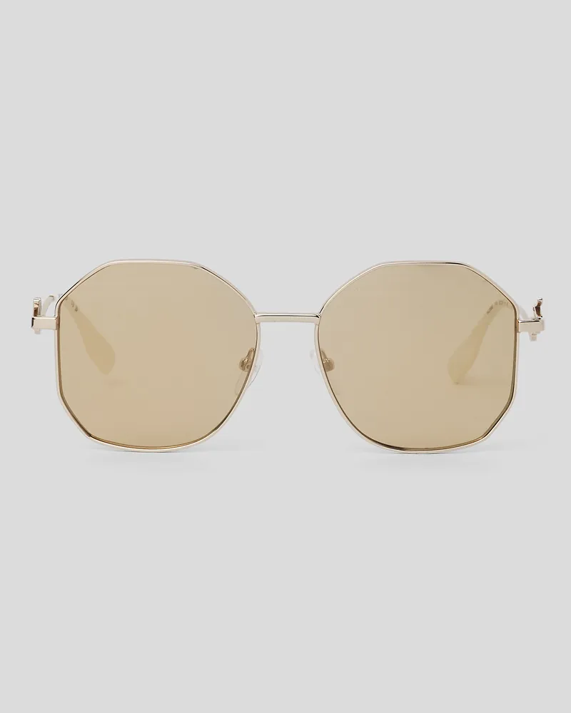 Karl Lagerfeld Sonnenbrille Mit Signatur, Frau, Gold, Größe Gold