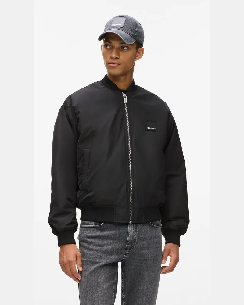 Karl Lagerfeld Bomberjacke, Herren, Schwarz, Größe Schwarz