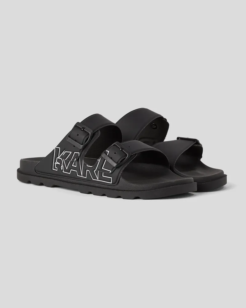 Karl Lagerfeld Kondo tred-sandalen Mit Zwei Riemen, Mann, Schwarz, Größe Schwarz