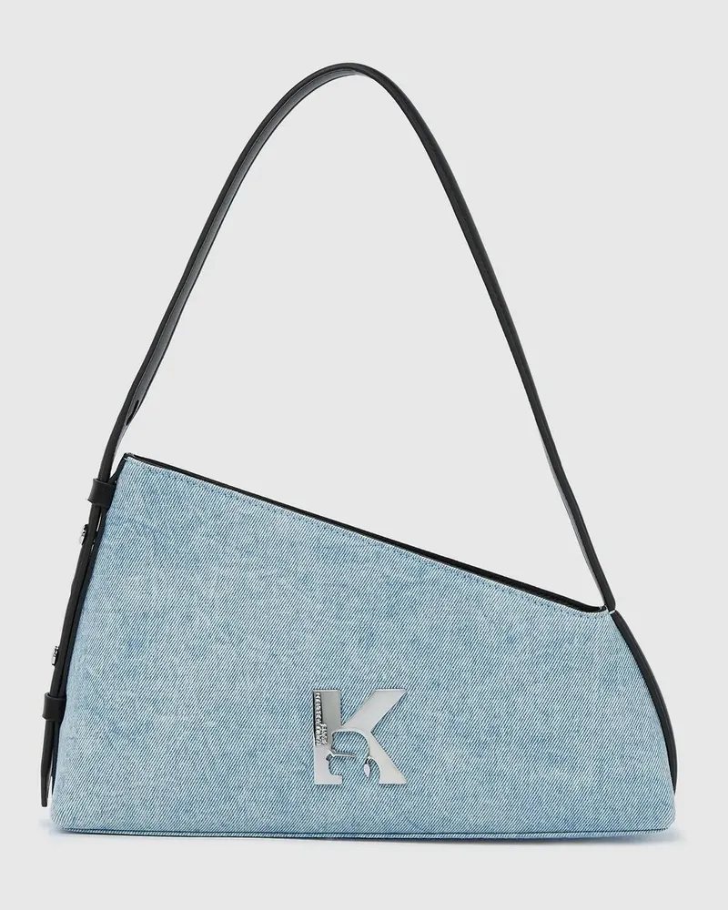 Karl Lagerfeld Geo Schultertasche Aus Denim, Damen, Acid Hellblau, Größe Acid