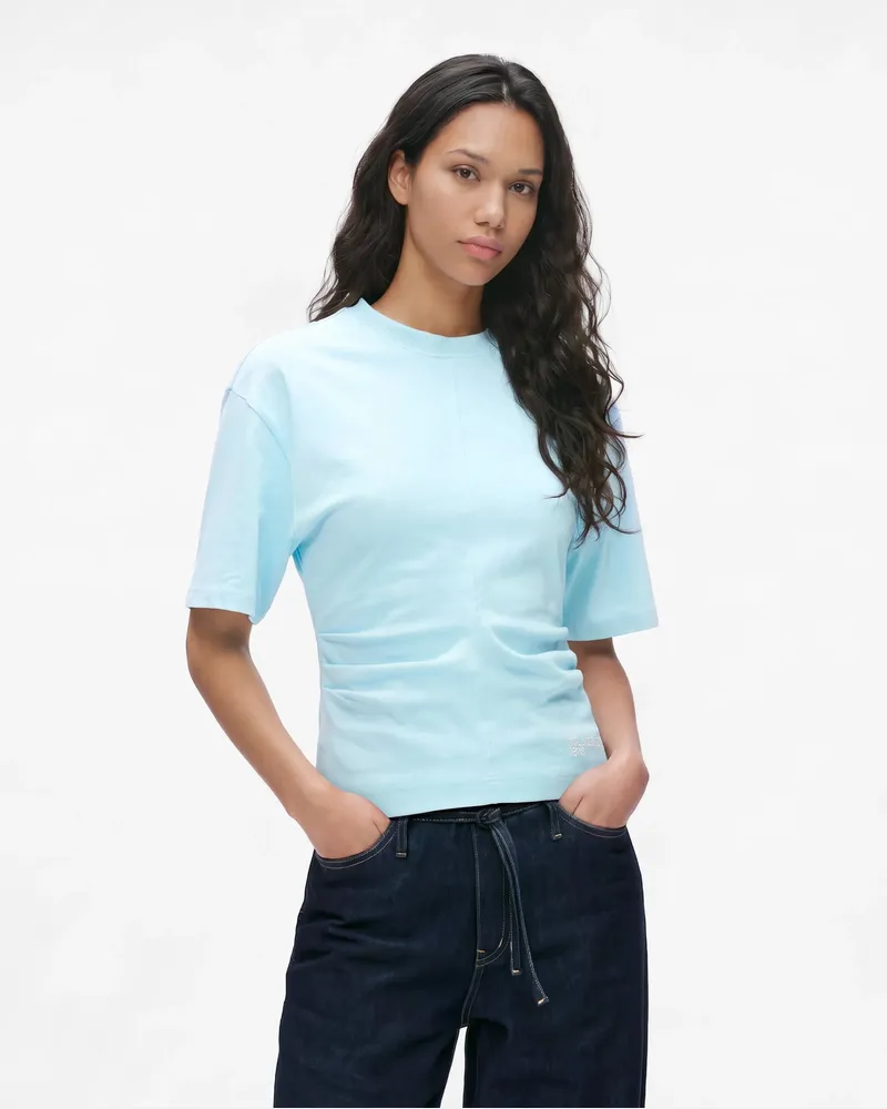 Karl Lagerfeld T-shirt Mit Weiten, Gerafften Ärmeln, Female, Aquamarin, Size Blue