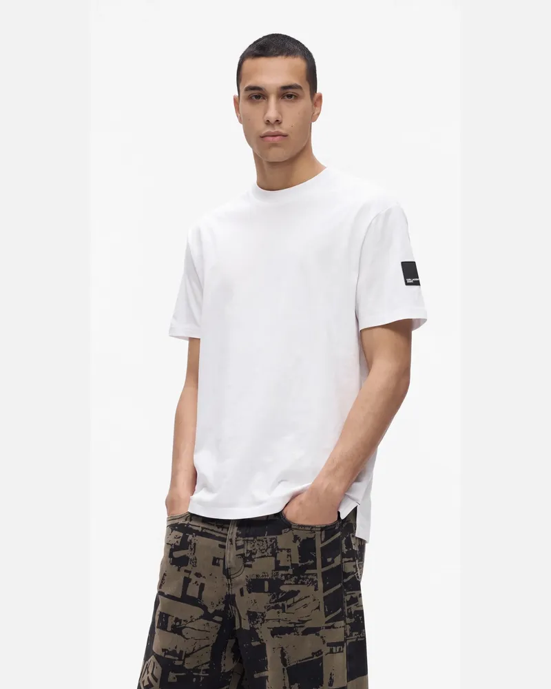Karl Lagerfeld Regular-fit-t-shirt Mit Box-logo, Male, Weiss, Size White