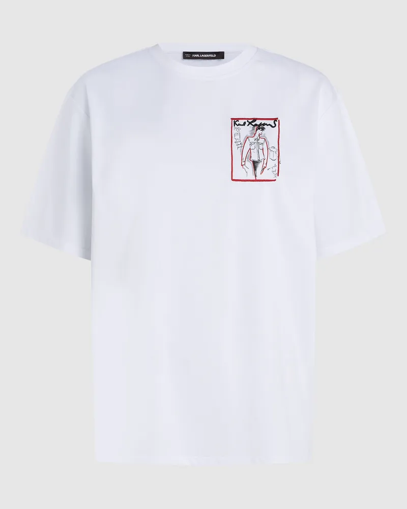 Karl Lagerfeld Series Übergroßes T-shirt, Damen, Weiss, Größe Weiss