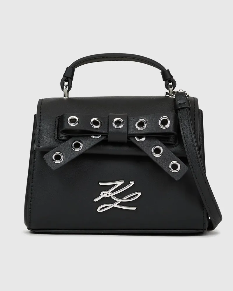 Karl Lagerfeld K/autograph Nano-tasche Mit Schleife, Damen, Schwarze Verzierung, Größe Schwarze