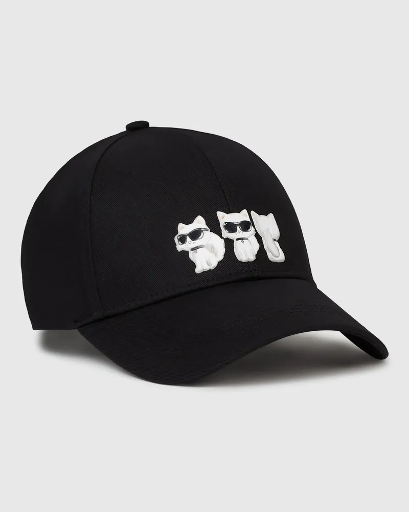 Karl Lagerfeld Ikon Choupette Kappe, Damen, Schwarz, Größe Schwarz