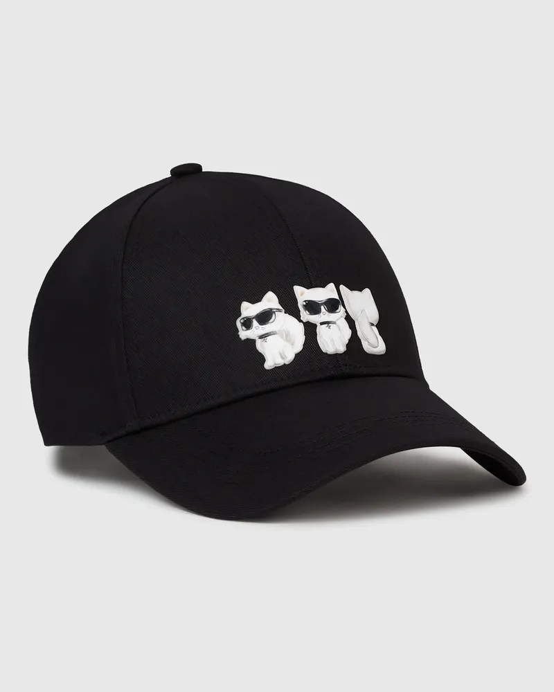 Karl Lagerfeld Ikon Choupette Kappe, Damen, Schwarz, Größe Schwarz