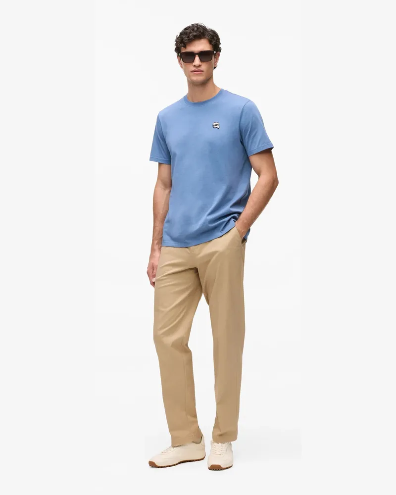 Karl Lagerfeld Chino-hose In Normaler Passform, Male, Maisstengel, Size Brown
