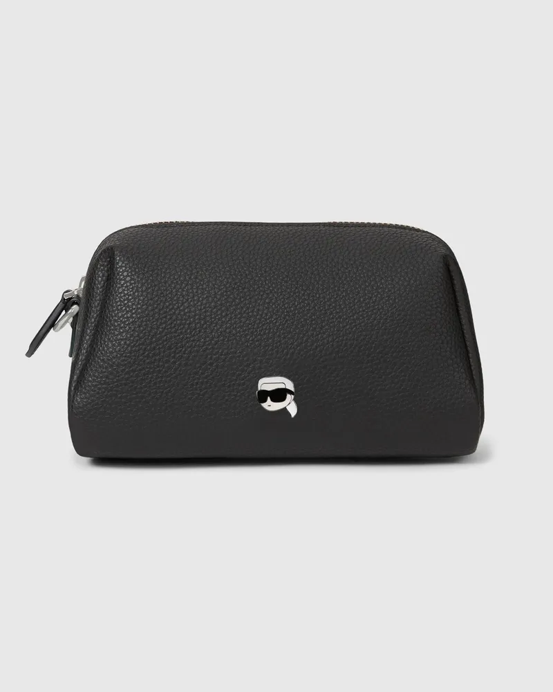Karl Lagerfeld Ikon Pebble Kosmetiktasche, Damen, Schwarz, Größe Schwarz