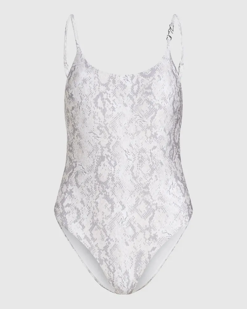 Karl Lagerfeld Frecher Badeanzug, Damen, Makelloser Schlangen-allover-print, Größe Makelloser