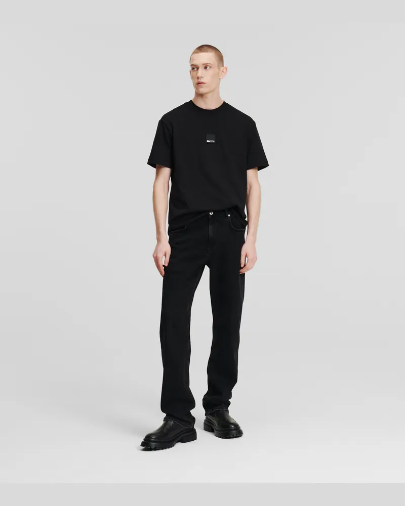 Karl Lagerfeld Gerade Geschnittene Jeans, Mann, SCHWARZ GEWASCHEN, Größe Schwarz