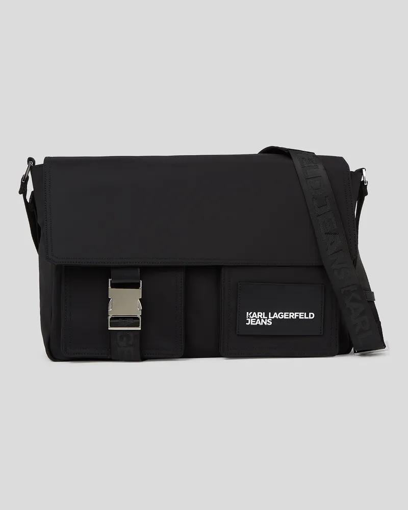 Karl Lagerfeld Praktische Messenger-bag Aus Nylon, Mann, Schwarz, Größe Schwarz