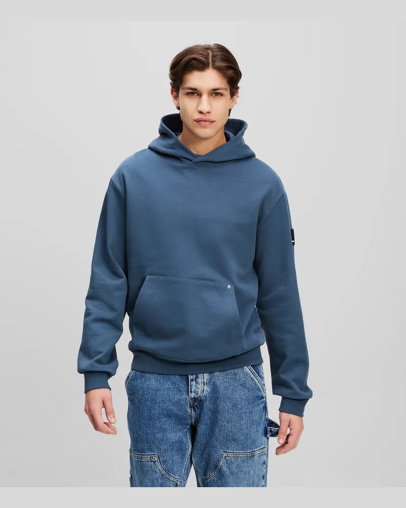 Karl Lagerfeld Kapuzenpullover Mit Logo-aufnäher, Mann, Vintage Indigo, Größe Vintage