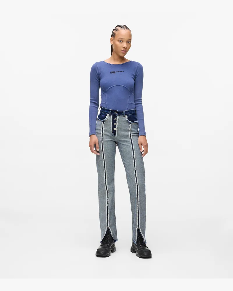 Karl Lagerfeld Inside-out-jeans Mit Geradem Bein, Damen, Dunkelblau, Größe Dunkelblau