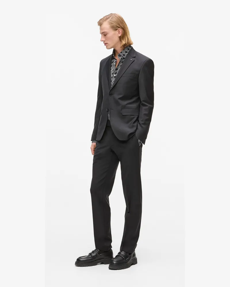 Karl Lagerfeld Schmal Geschnittene Schwarze Hose, Herren, Schwarz, Größe Schwarz