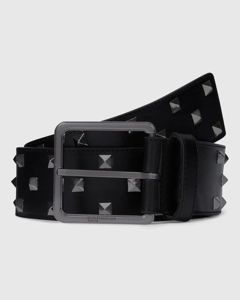 Karl Lagerfeld Nietenbesetzter Ledergürtel, Damen, Schwarz, Größe Schwarz