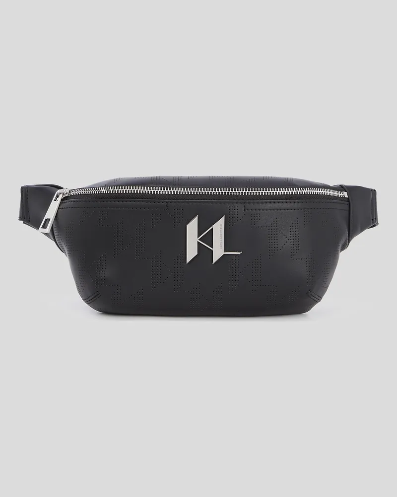 Karl Lagerfeld K/plak Gürteltasche Mit Lochmuster, Mann, Schwarz, Größe Schwarz