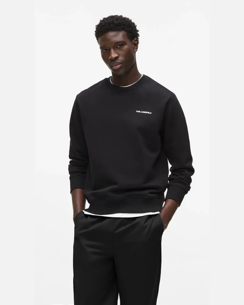 Karl Lagerfeld Rue St-guillaume Sweatshirt In Normaler Passform, Male, Schwarz, Size Black
