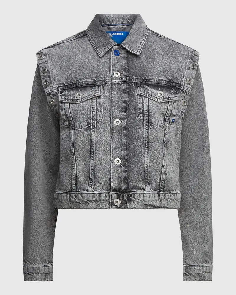 Karl Lagerfeld Wandelbare Jeansjacke, Female, Acid Grey, Size Grey